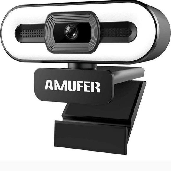 2K Webcam with Microphone, AMUFER USB Camera with Ring Light Streaming Web Camer - Picture 4 of 4